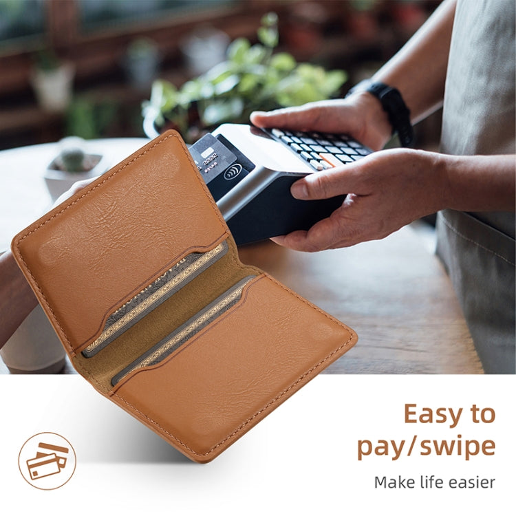 For iPhone 16 Denior Cowhide Texture Leather MagSafe Detachable Wallet Phone Case(Khaki) - iPhone 16 Cases by Denior | Online Shopping South Africa | PMC TechLife | Buy Now Pay Later Mobicred