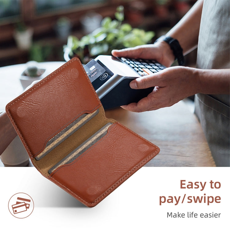 For iPhone 16 Denior Cowhide Texture Leather MagSafe Detachable Wallet Phone Case(Brown) - iPhone 16 Cases by Denior | Online Shopping South Africa | PMC TechLife | Buy Now Pay Later Mobicred