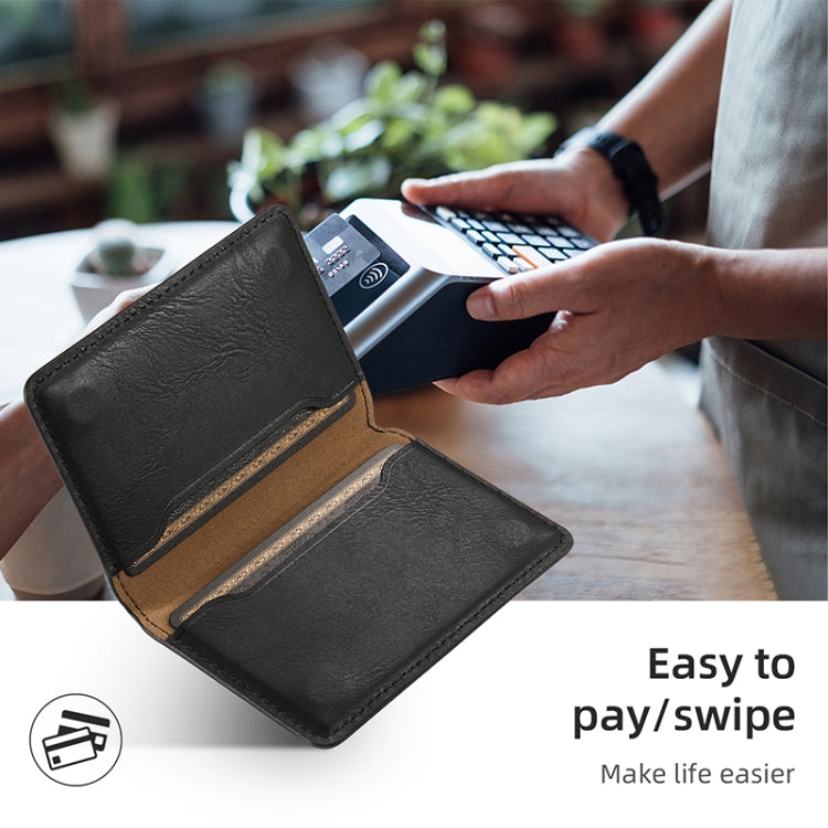 For iPhone 16 Plus Denior Cowhide Texture Leather MagSafe Detachable Wallet Phone Case(Black) - iPhone 16 Plus Cases by Denior | Online Shopping South Africa | PMC TechLife | Buy Now Pay Later Mobicred