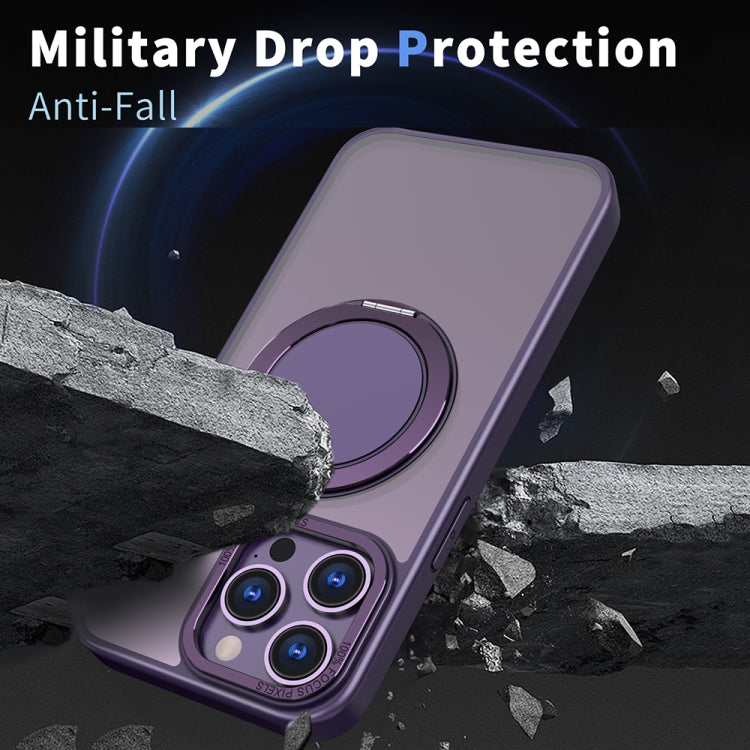 For iPhone 13 Pro 360-degree Rotating MagSafe Magnetic Holder Phone Case(Purple) - iPhone 13 Pro Cases by PMC TechLife | Online Shopping South Africa | PMC TechLife