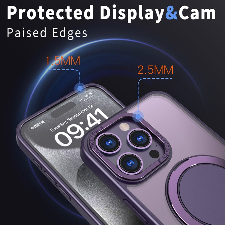 For iPhone 13 Pro 360-degree Rotating MagSafe Magnetic Holder Phone Case(Purple) - iPhone 13 Pro Cases by PMC TechLife | Online Shopping South Africa | PMC TechLife