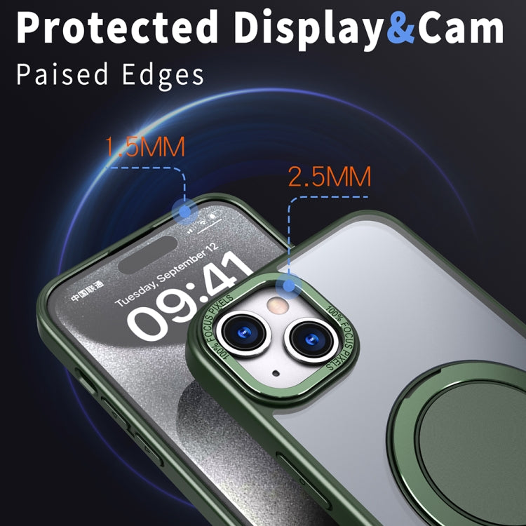 For iPhone 14 Plus 360-degree Rotating MagSafe Magnetic Holder Phone Case(Green) - iPhone 14 Plus Cases by PMC TechLife | Online Shopping South Africa | PMC TechLife