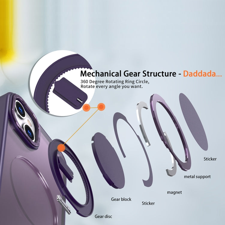 For iPhone 15 Plus 360-degree Rotating MagSafe Magnetic Holder Phone Case(Purple) - iPhone 15 Plus Cases by PMC TechLife | Online Shopping South Africa | PMC TechLife