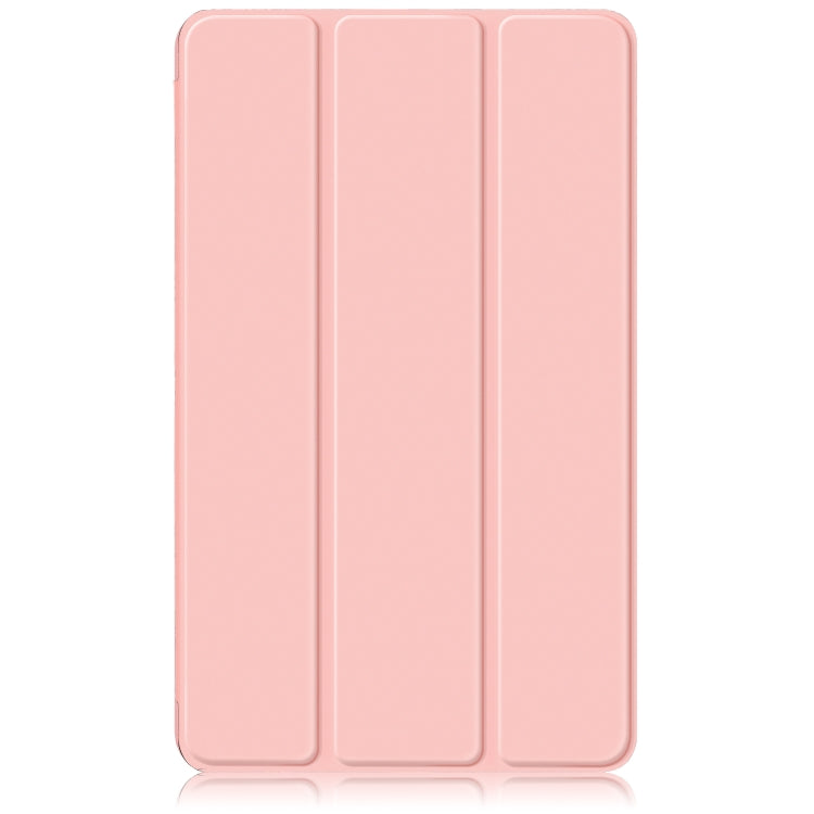 For Samsung Galaxy Tab A9 Acrylic 3-folding Solid Color Smart Leather Tablet Case(Pink) - Galaxy Tab A9 by PMC TechLife | Online Shopping South Africa | PMC TechLife