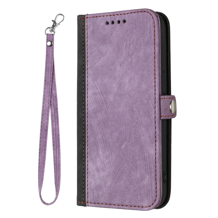 For Google Pixel 9 Pro Side Buckle Double Fold Hand Strap Leather Phone Case(Purple) - Google Cases by PMC TechLife | Online Shopping South Africa | PMC TechLife | Buy Now Pay Later Mobicred