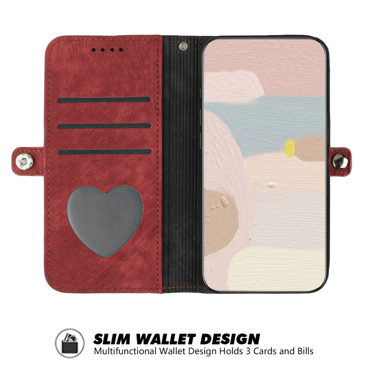 For Google Pixel 9 Side Buckle Double Fold Hand Strap Leather Phone Case(Red) - Google Cases by PMC TechLife | Online Shopping South Africa | PMC TechLife | Buy Now Pay Later Mobicred