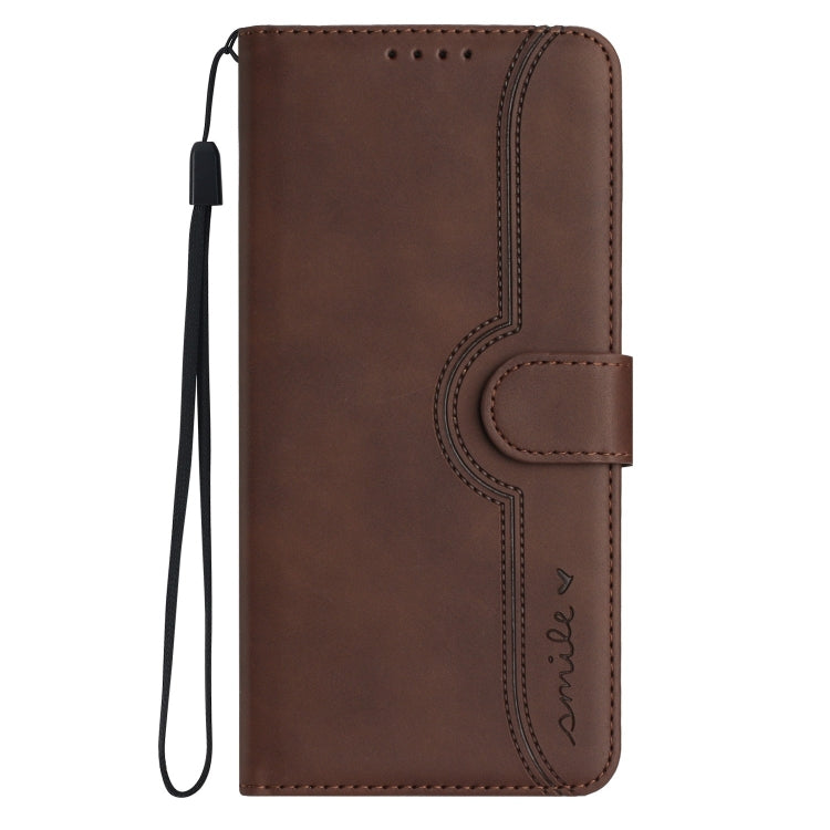 For Google Pixel 9 Heart Pattern Skin Feel Leather Phone Case(Brown) - Google Cases by PMC TechLife | Online Shopping South Africa | PMC TechLife | Buy Now Pay Later Mobicred