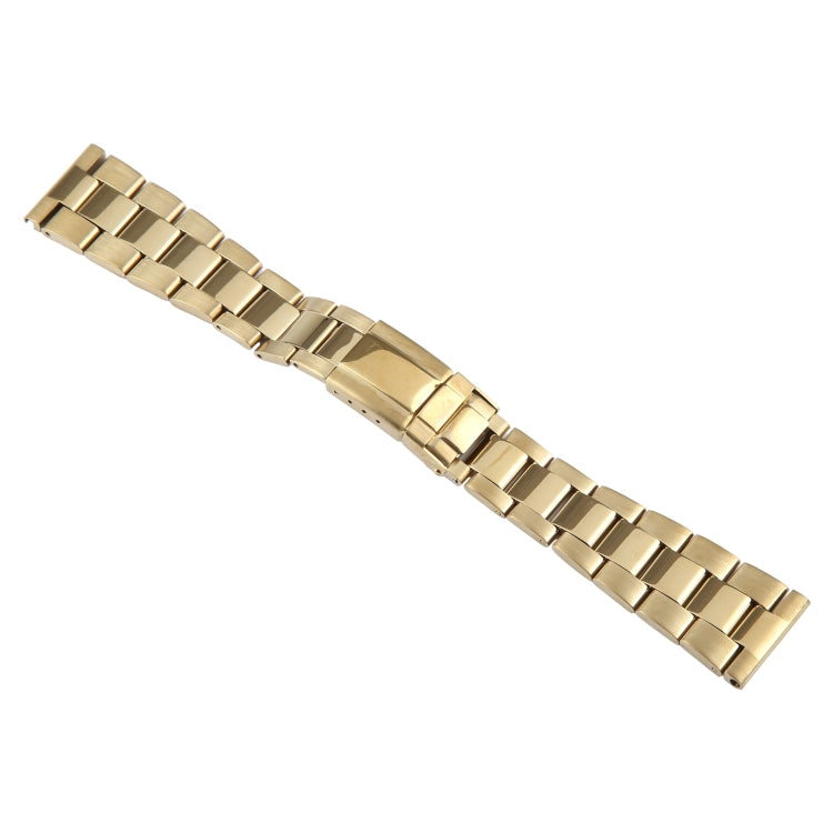 22mm Universal Three-Bead Stainless Steel Watch Band(Gold) - free shipping - PMC TechLife - Order now!