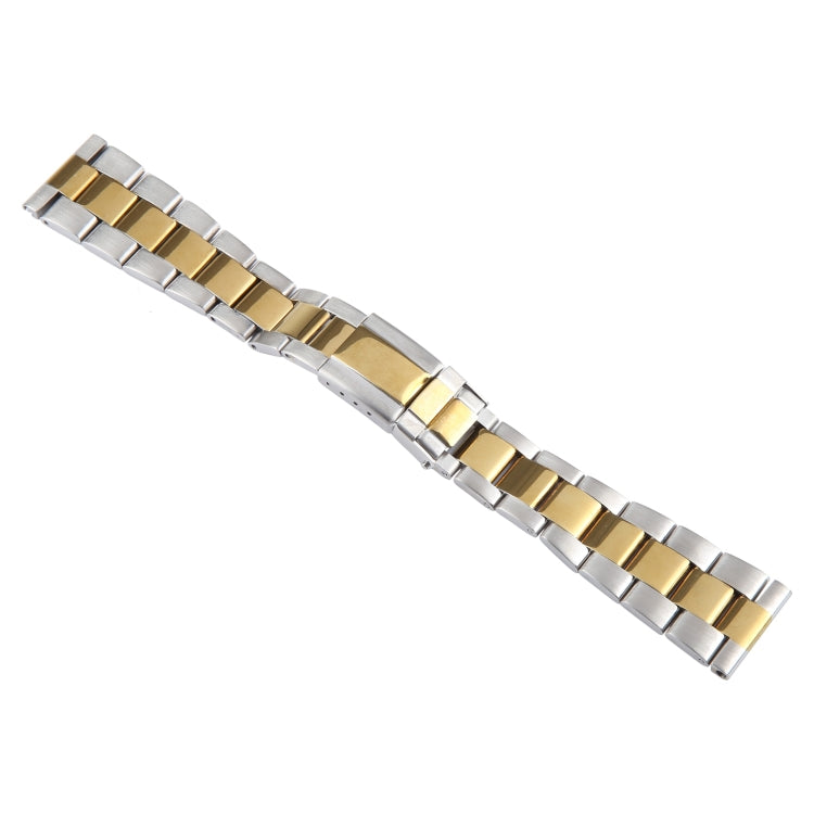 22mm Universal Three-Bead Stainless Steel Watch Band(Silver Gold) - free shipping - PMC TechLife - Order now!