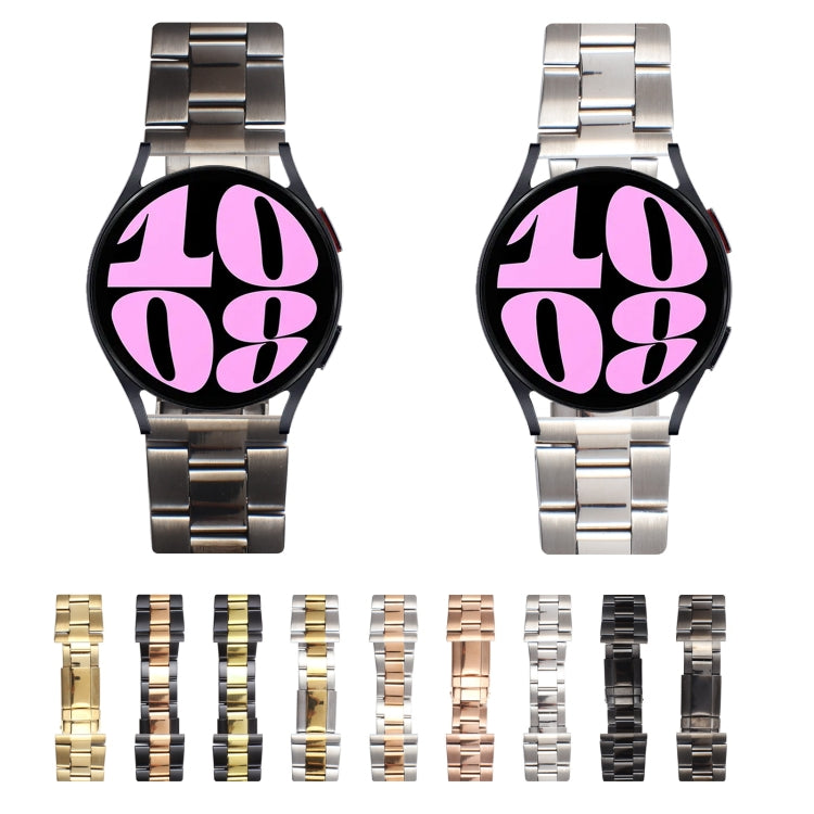 22mm Universal Three-Bead Stainless Steel Watch Band(Black Gold) - free shipping - PMC TechLife - Order now!