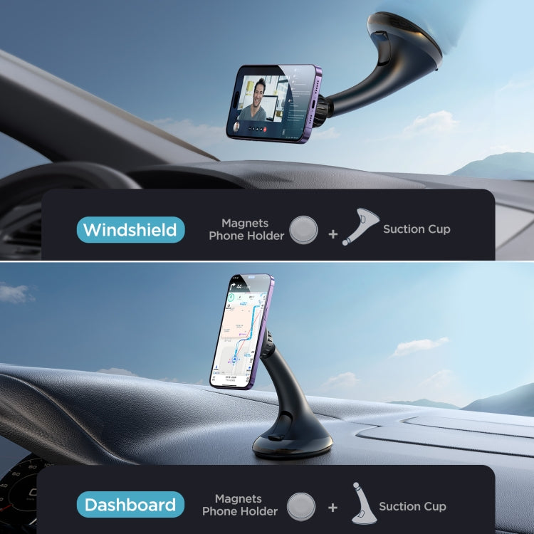 JOYROOM JR-ZS356 Magnetic Car Suction Cup Phone Holder(Black) - Car Holders by JOYROOM | Online Shopping South Africa | PMC TechLife | Buy Now Pay Later Mobicred