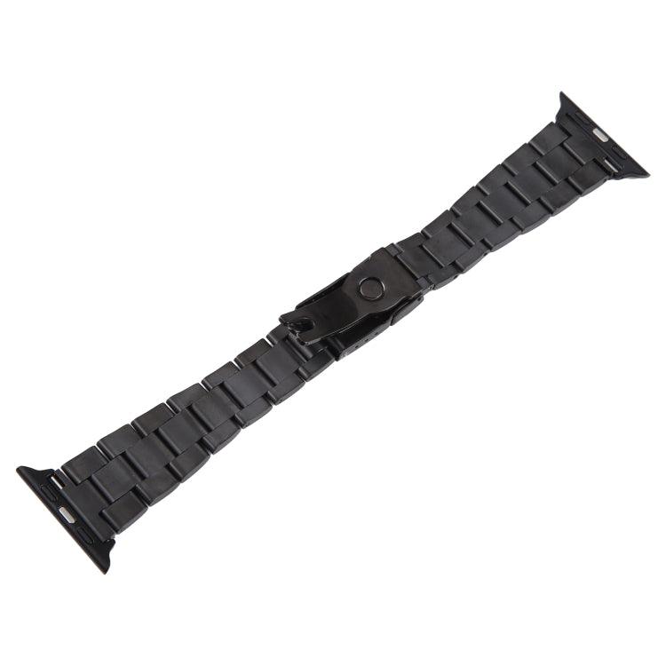 For Apple Watch SE 2023 44mm Three-Bead Stainless Steel Watch Band(Black) - free shipping - PMC TechLife - Order now!
