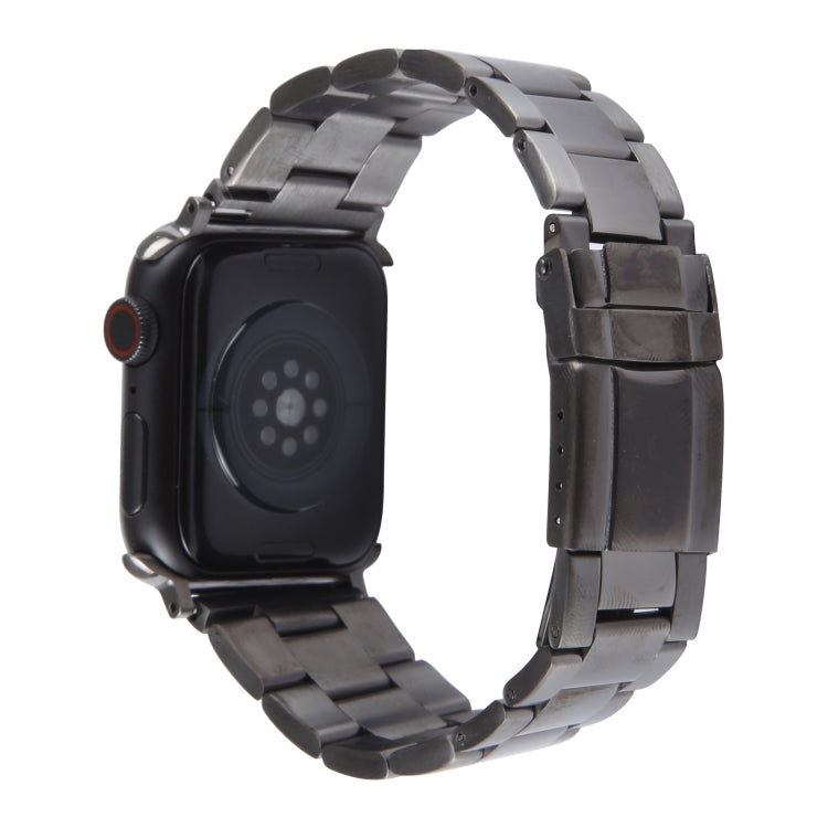 For Apple Watch SE 2023 44mm Three-Bead Stainless Steel Watch Band(Gun Color) - free shipping - PMC TechLife - Order now!
