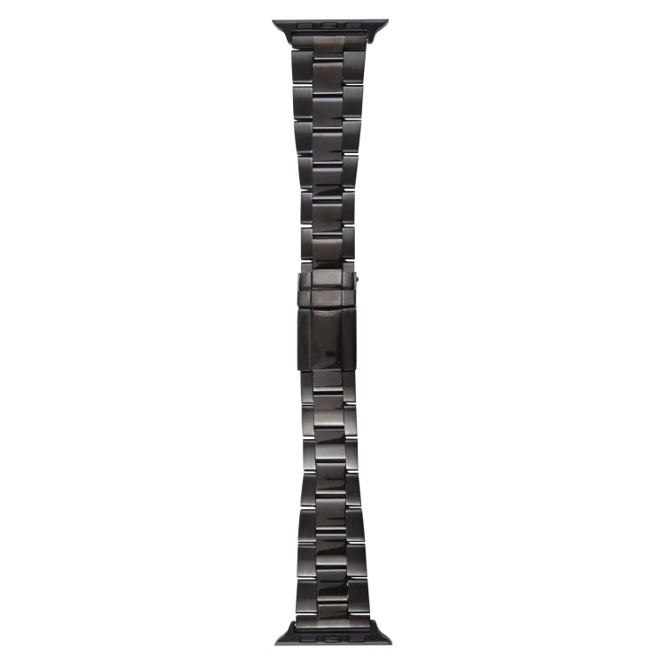 For Apple Watch Series 8 41mm Three-Bead Stainless Steel Watch Band(Black) - free shipping - PMC TechLife - Order now!