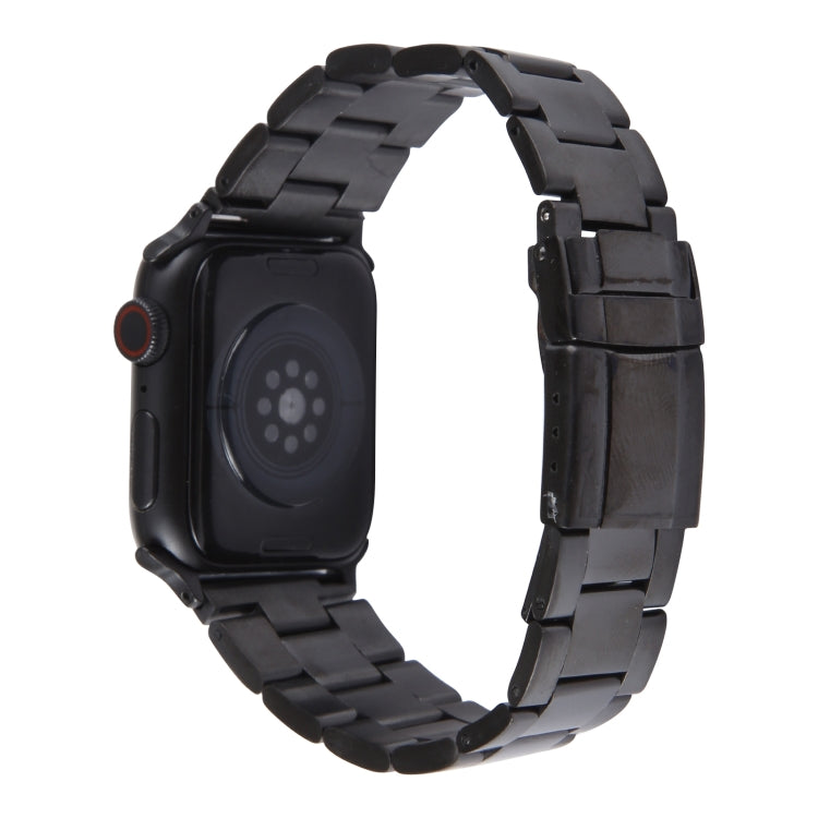 For Apple Watch SE 2022 40mm Three-Bead Stainless Steel Watch Band(Black) - free shipping - PMC TechLife - Order now!