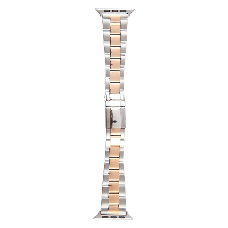 For Apple Watch Series 7 45mm Three-Bead Stainless Steel Watch Band(Silver Rose Gold) - free shipping - PMC TechLife - Order now!