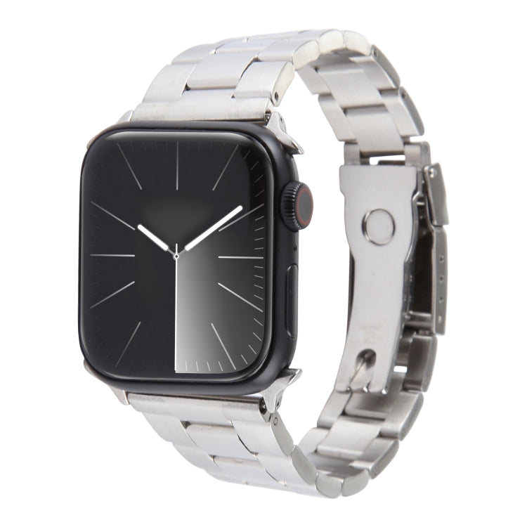For Apple Watch SE 40mm Three-Bead Stainless Steel Watch Band(Silver) - free shipping - PMC TechLife - Order now!