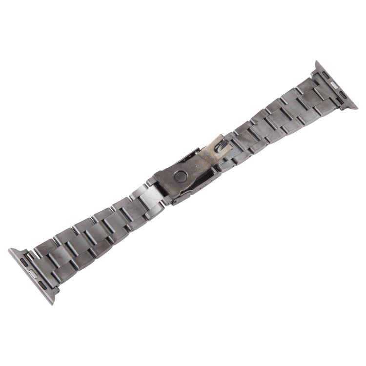 For Apple Watch SE 44mm Three-Bead Stainless Steel Watch Band(Gun Color) - free shipping - PMC TechLife - Order now!