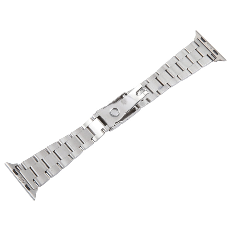 For Apple Watch Series 5 44mm Three-Bead Stainless Steel Watch Band(Silver Gold) - free shipping - PMC TechLife - Order now!