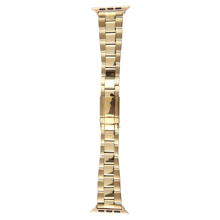 For Apple Watch Series 5 40mm Three-Bead Stainless Steel Watch Band(Gold) - free shipping - PMC TechLife - Order now!