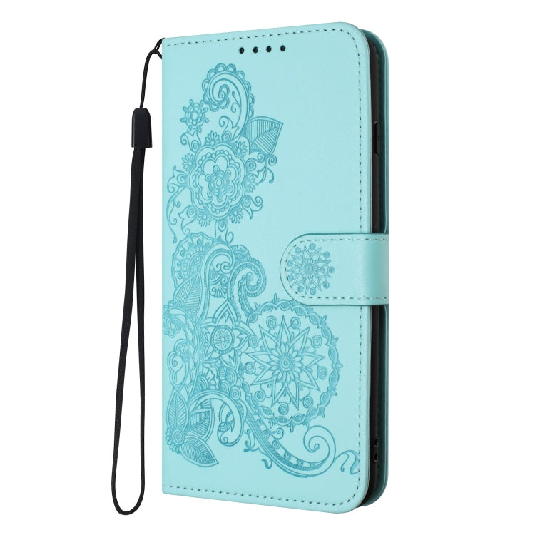 For Google Pixel 9 Datura Flower Embossed Flip Leather Phone Case(Light blue) - Google Cases by PMC TechLife | Online Shopping South Africa | PMC TechLife | Buy Now Pay Later Mobicred