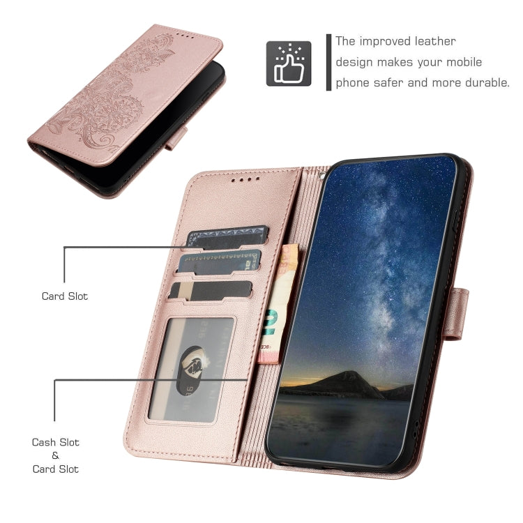 For Google Pixel 9 Datura Flower Embossed Flip Leather Phone Case(Rose Gold) - Google Cases by PMC TechLife | Online Shopping South Africa | PMC TechLife | Buy Now Pay Later Mobicred