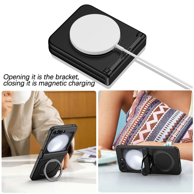 For Samsung Galaxy Z Flip5 5G 360 Degree Stand MagSafe Magnetic All-inclusive Phone Case(Black) - free shipping - PMC TechLife - Order now!