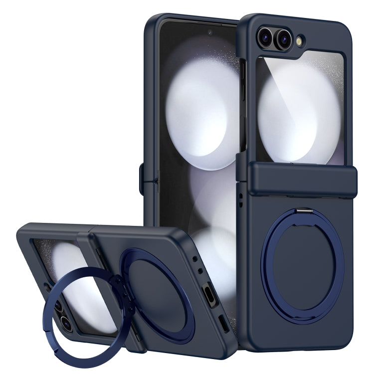 For Samsung Galaxy Z Flip5 5G 360 Degree Stand MagSafe Magnetic All-inclusive Phone Case(Navy Blue) - Galaxy Z Flip5 Cases by PMC TechLife | Online Shopping South Africa | PMC TechLife