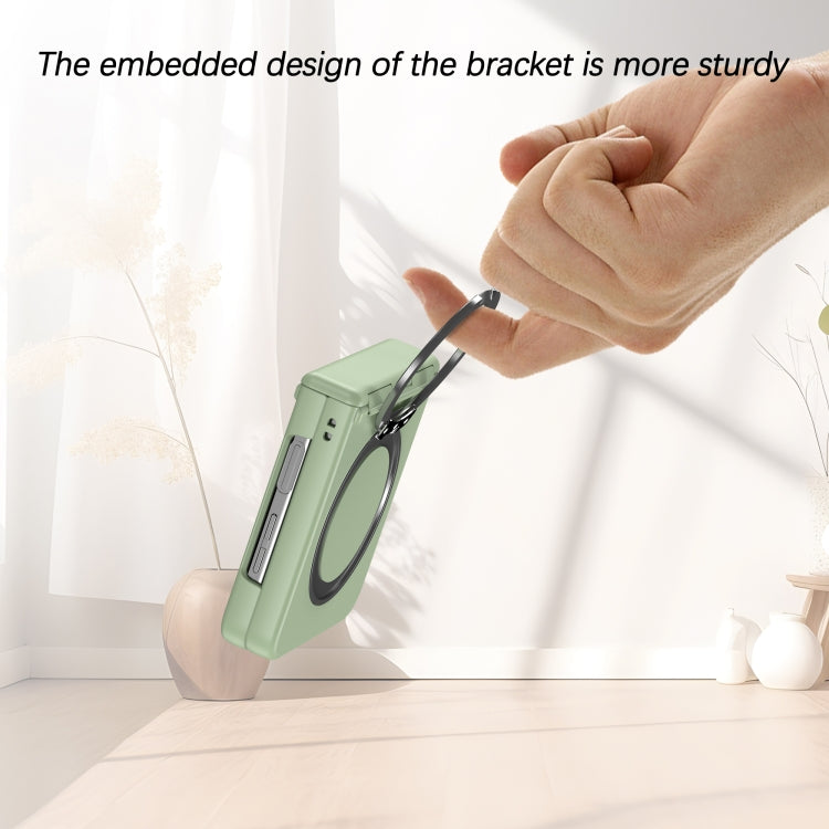 For Samsung Galaxy Z Flip5 5G 360 Degree Stand MagSafe Magnetic All-inclusive Phone Case(Light Green) - Galaxy Z Flip5 Cases by PMC TechLife | Online Shopping South Africa | PMC TechLife
