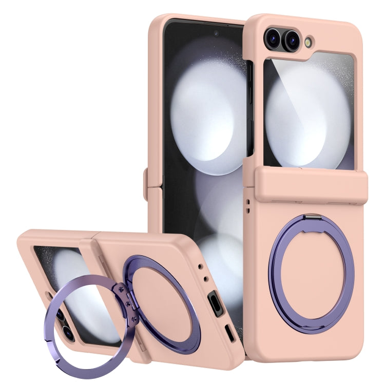 For Samsung Galaxy Z Flip5 5G 360 Degree Stand MagSafe Magnetic All-inclusive Phone Case(Pink) - Galaxy Z Flip5 Cases by PMC TechLife | Online Shopping South Africa | PMC TechLife