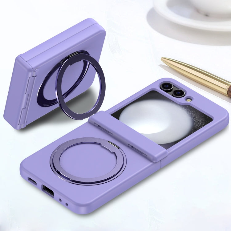 For Samsung Galaxy Z Flip5 5G 360 Degree Stand MagSafe Magnetic All-inclusive Phone Case(Purple) - Galaxy Z Flip5 Cases by PMC TechLife | Online Shopping South Africa | PMC TechLife