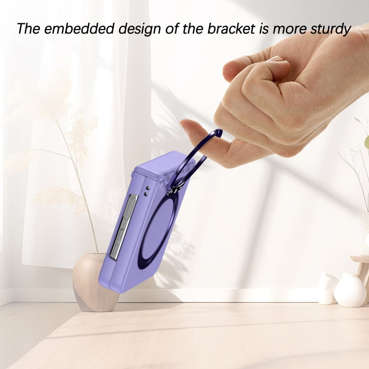 For Samsung Galaxy Z Flip5 5G 360 Degree Stand MagSafe Magnetic All-inclusive Phone Case(Purple) - Galaxy Z Flip5 Cases by PMC TechLife | Online Shopping South Africa | PMC TechLife