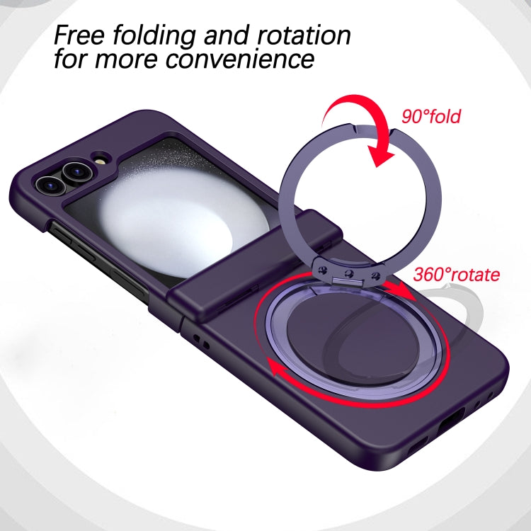 For Samsung Galaxy Z Flip5 5G 360 Degree Stand MagSafe Magnetic All-inclusive Phone Case(Dark Purple) - Galaxy Z Flip5 Cases by PMC TechLife | Online Shopping South Africa | PMC TechLife
