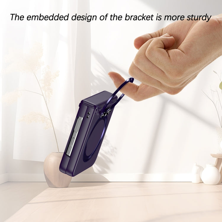 For Samsung Galaxy Z Flip5 5G 360 Degree Stand MagSafe Magnetic All-inclusive Phone Case(Dark Purple) - Galaxy Z Flip5 Cases by PMC TechLife | Online Shopping South Africa | PMC TechLife