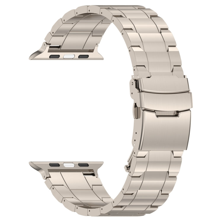 For Apple Watch SE 44mm Safety Buckle Trapezoid Titanium Steel Watch Band(Titanium) - Watch Bands by PMC TechLife | Online Shopping South Africa | PMC TechLife
