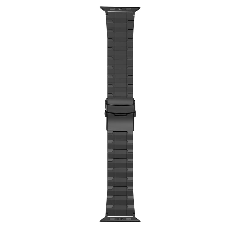 For Apple Watch SE 2022 44mm Safety Buckle Trapezoid Titanium Steel Watch Band(Titanium) - Watch Bands by PMC TechLife | Online Shopping South Africa | PMC TechLife