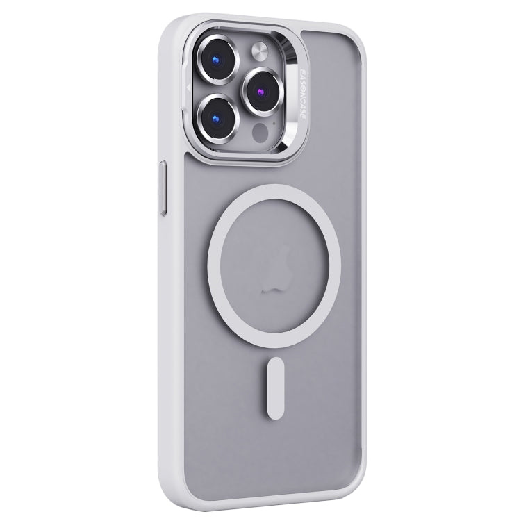For iPhone 15 Pro Max Invisible Lens Holder PC + TPU Frosted MagSafe Phone Case(White) - iPhone 15 Pro Max Cases by PMC TechLife | Online Shopping South Africa | PMC TechLife