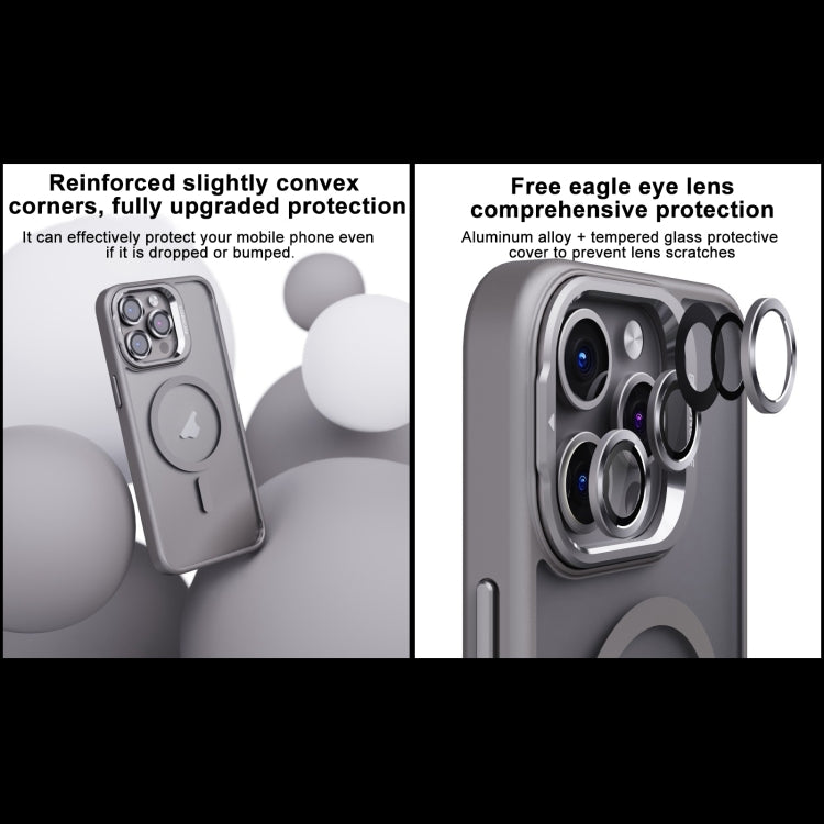 For iPhone 15 Pro Max Invisible Lens Holder PC + TPU Frosted MagSafe Phone Case(White) - iPhone 15 Pro Max Cases by PMC TechLife | Online Shopping South Africa | PMC TechLife