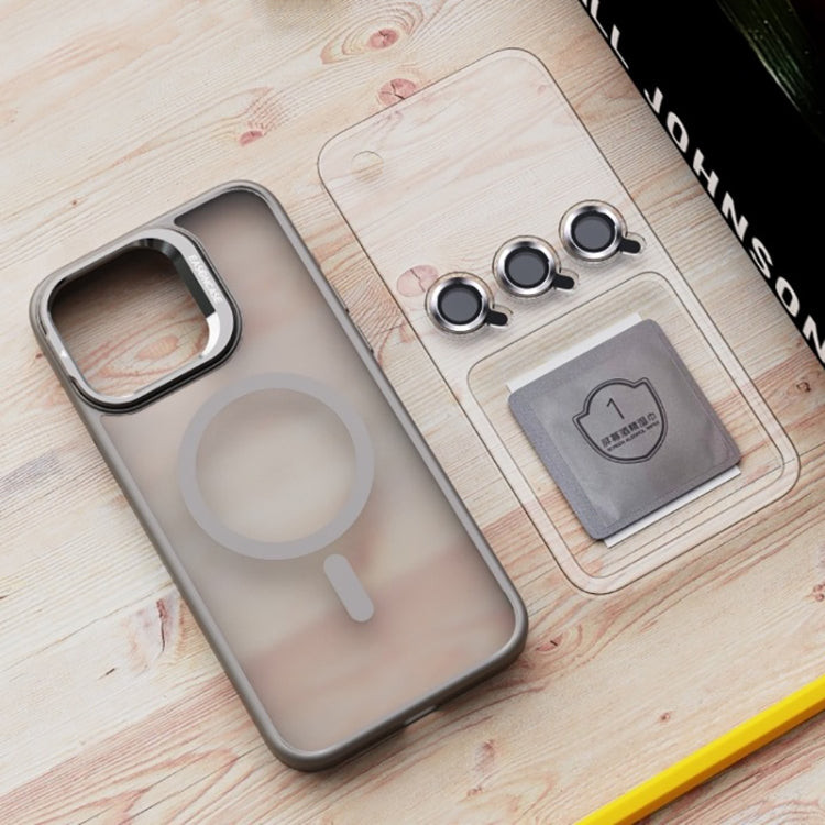 For iPhone 14 Pro Max Invisible Lens Holder PC + TPU Frosted MagSafe Phone Case(Dark Blue) - iPhone 14 Pro Max Cases by PMC TechLife | Online Shopping South Africa | PMC TechLife