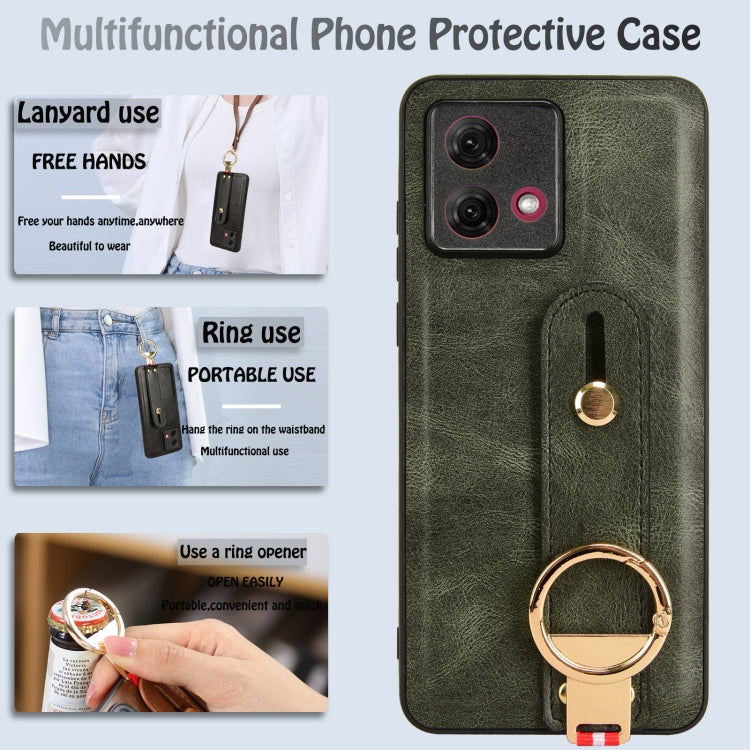 For Motorola Moto G84 5G Wristband Leather Back Phone Case(Green) - free shipping - PMC TechLife - Order now!