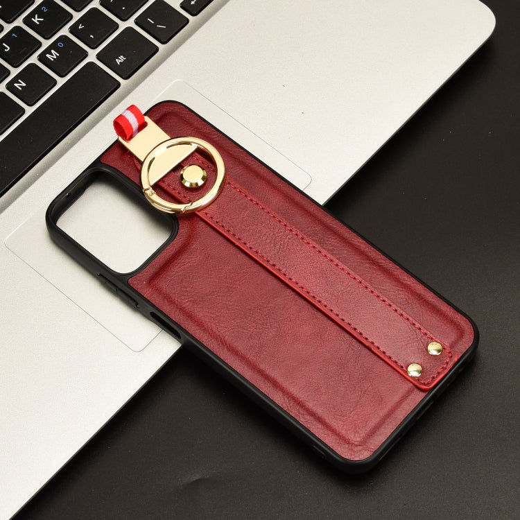 For Motorola Moto G Play 5G 2024 Wristband Leather Back Phone Case(Red) - Motorola Cases by PMC Jewellery | Online Shopping South Africa | PMC Jewellery | Buy Now Pay Later Mobicred