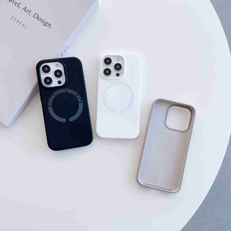 For iPhone 14 Pro MagSafe Magnetic Liquid Silicone Phone Case(Grey) - iPhone 14 Pro Cases by PMC TechLife | Online Shopping South Africa | PMC TechLife