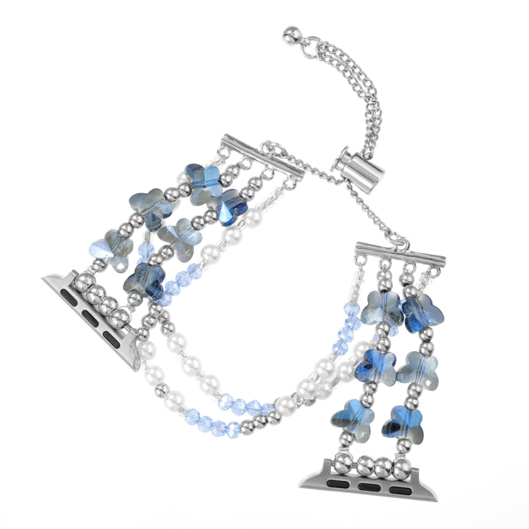 For Apple Watch SE 2023 40mm Butterfly Chain Bracelet Metal Watch Band(Blue) - Watch Bands by PMC TechLife | Online Shopping South Africa | PMC TechLife