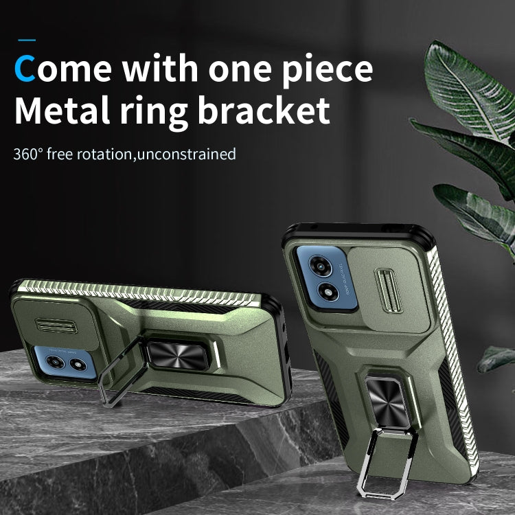 For Motorola Moto G Play 2024 Sliding Camshield Holder Phone Case(Alpine Green) - Motorola Cases by PMC Jewellery | Online Shopping South Africa | PMC Jewellery | Buy Now Pay Later Mobicred