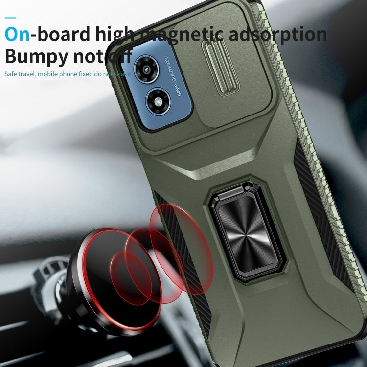 For Motorola Moto G Play 2024 Sliding Camshield Holder Phone Case(Alpine Green) - Motorola Cases by PMC Jewellery | Online Shopping South Africa | PMC Jewellery | Buy Now Pay Later Mobicred