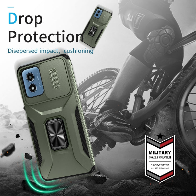 For Motorola Moto G Play 2024 Sliding Camshield Holder Phone Case(Alpine Green) - Motorola Cases by PMC Jewellery | Online Shopping South Africa | PMC Jewellery | Buy Now Pay Later Mobicred