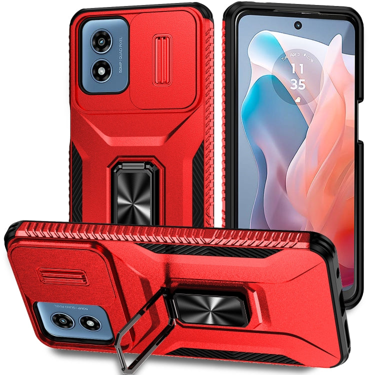 For Motorola Moto G Play 2024 Sliding Camshield Holder Phone Case(Red) - free shipping - PMC Jewellery - Order now!