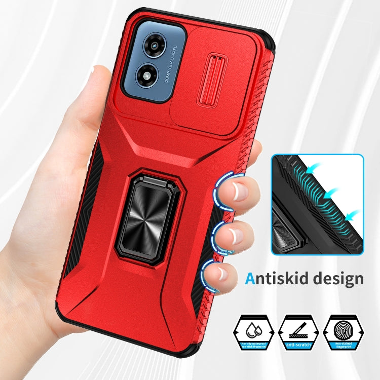 For Motorola Moto G Play 2024 Sliding Camshield Holder Phone Case(Red) - free shipping - PMC Jewellery - Order now!