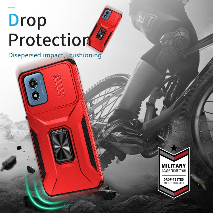 For Motorola Moto G Play 2024 Sliding Camshield Holder Phone Case(Red) - free shipping - PMC Jewellery - Order now!