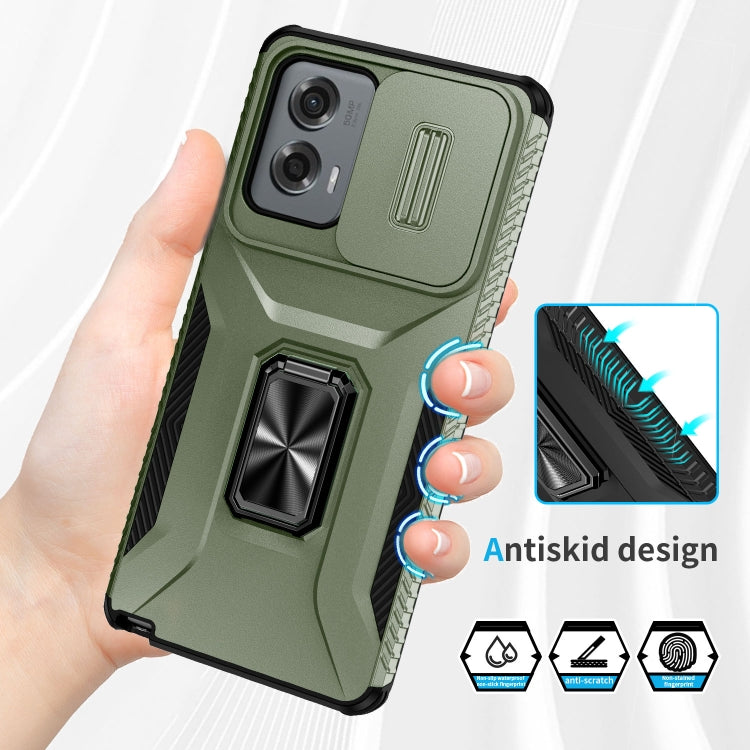 For Motorola Moto G Stylus 2024 Sliding Camshield Holder Phone Case(Alpine Green) - Motorola Cases by PMC Jewellery | Online Shopping South Africa | PMC Jewellery | Buy Now Pay Later Mobicred